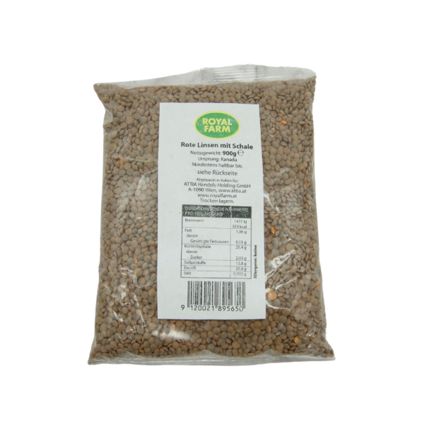 Red lentils with skin Royal Farm 900 g